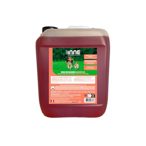 NUTRIVET - INNE - Huile de Saumon - Ergänzungsfuttermittel - Hunde & Katzen - Lachsöl - Reich an Omegas 3 und 6 - Dose 5L