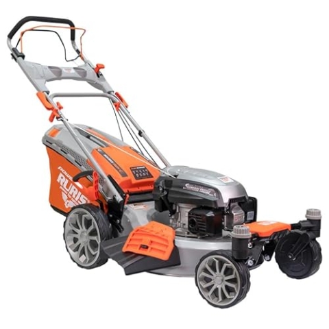 Ruris Rasenmäher RXM1000 3,9 PS, 510 mm, Beutel 65 l, automatischer Antrieb, einfache Handhabung auf Zwei Rädern, fünf Funktionen: Rücknahme in Taschen, Seitenspoiler, Mulching, Heckspoiler