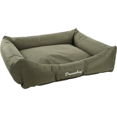 Flamingo Korb Dreambay® Rechteck Olivgrün - 120x95x28cm - Wasserabweisend und Waschbar - Abnehmbarer Bezug mit Reißverschluss - Nachhaltig