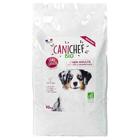Canichef Bio Trockenfutter ohne Getreide für ausgewachsene Hunde, mittlere & große Rassen, 10 kg