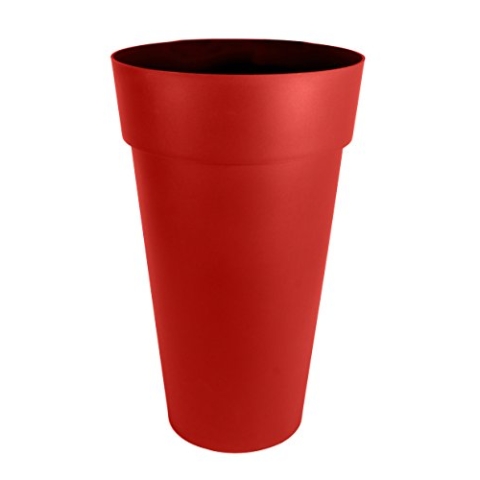EDA - Blumentopf, hoch, XXL, Toskana, Ø 48 cm, Volumen 90 l, Ø 48 x H.80 cm, Rubinrot