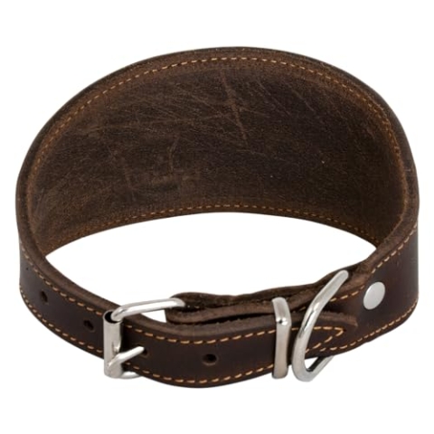 JACK AND VANILLA, Windhundhalsband für Hunde, Modell für fettige Haut, braune Farbe, Größe 37 cm