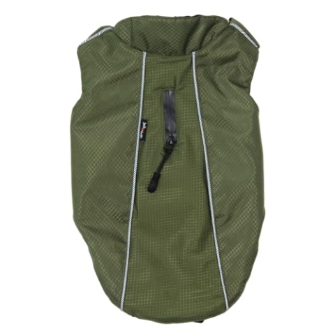 JACK AND VANILLA, langlebiger und bequemer olivgrüner Hundemantel, perfekte Passform mit verstellbaren Trägern, maschinenwaschbar, verstärkte Sicherheit, Größe S 30 cm, Expeditionsmodell