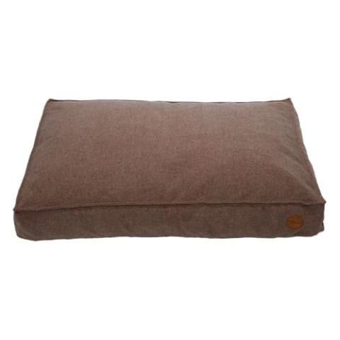 JACK AND VANILLA, Bequemes Hundebett aus Schaumstoff, Elegantes und langlebiges Design, waschbares Futter, ideal für große Hunde, Maße 100 x 70 x 15 cm, braune Farbe, Zeitloses Modell