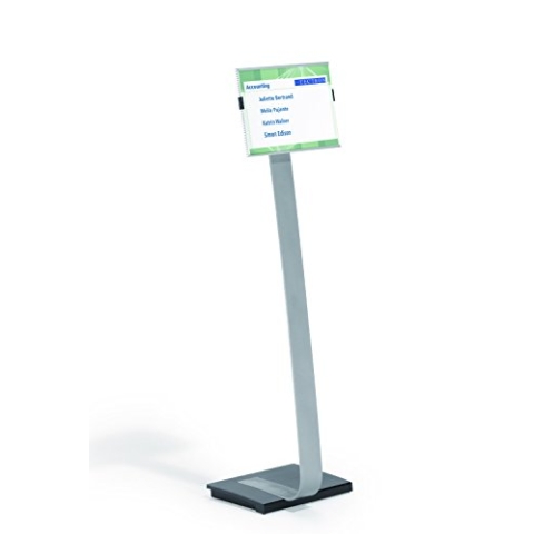 Info Sign Duo Floor Stand, Letter-Size Inserts, 15 x 44-1/2, Clear