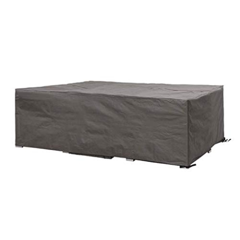 Perel Schutzhülle für Gartenmöbel, Abdeckplane, Abdeckhülle Garten, Möbel Abdeckung, Schutz Gartenmöbel, Winterabdeckung, grau, quadratisch, 250 x 250 x 75 cm