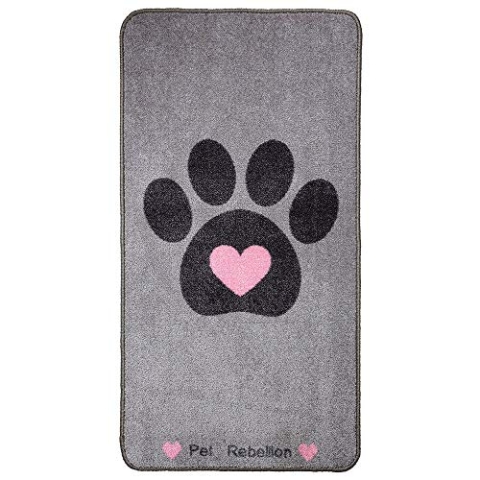 Pet Rebellion Big Paws Fußmatte, Herz, 57 x 110 cm, Grau