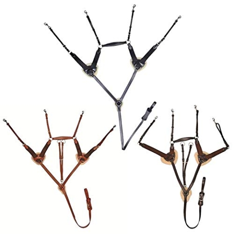 HKM Sports Equipment Vorderzeug mit Martingal, unterlegt mit Lammfell, London braun, Pony Vorderzeug-4154 S