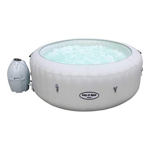 Bestway Lay-Z-Spa Paris AirJet, Whirlpool rund aufblasbar mit Massagefunktion, 196x196x66 cm