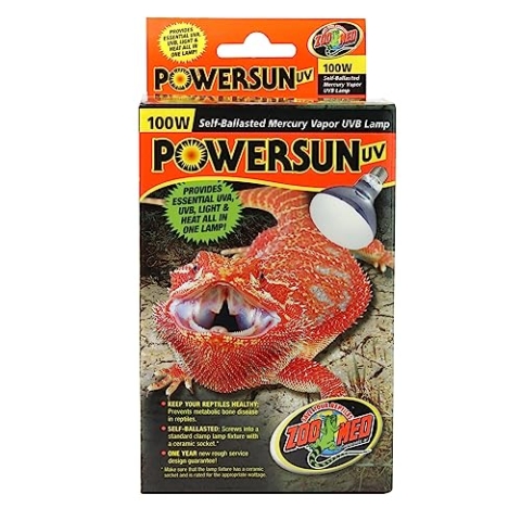 Zoo Med PUV-11E PowerSun UV Lampe für Reptilien 100 Watt, Rot