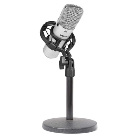 Vonyx CM400B Studio-Kondensatormikrofon mit Shockmount und Tischständer für die Erstellung von Podcasts, Live-Aufnahmen, Radiosendungen usw.