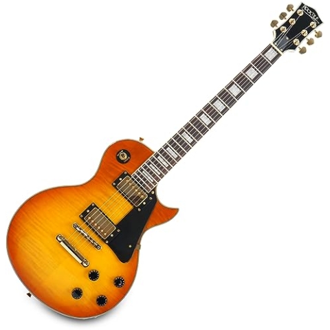 Rocktile Pro L-200OHB E-Gitarre - Korpus: Mahagoni - 2 Humbucker Tonabnehmer - geleimter Ahorn-Hals - Palisander Griffbrett - Tune-O-matic Bridge und Stop Bar Tailpiece - Orange Honey Burst
