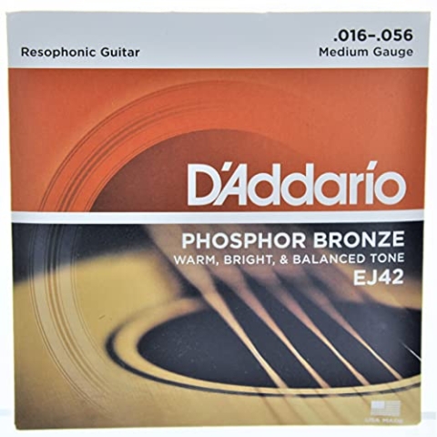 D 'Addario EJ42 X 5 (5 Sets) Akustik Gitarre Saiten, Phos/Brnz RND WND, Resophonic Gitarre (.016-.056)