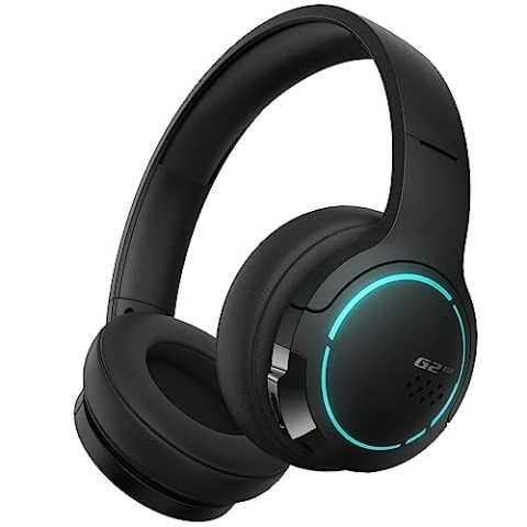 Edifier Hecate G2BT Spiele-Kopfhörer, Dual Noise-Cancelling Mic, RGB-Beleuchtung Bluetooth Over Ear Kopfhörer leichtes Weiche Ohrpolster Kräftiger Bass für Smartphone/Tablet/Laptop/Switch (Schwarz)