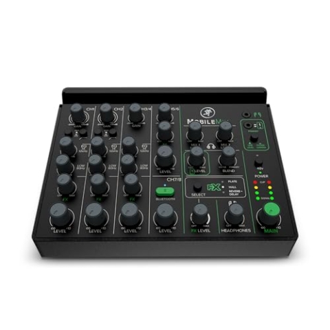MobileMix 8-Kanal-Mischpult mit USB-Stromversorgung für A/V-Produktionen, Live-Sound und Streaming