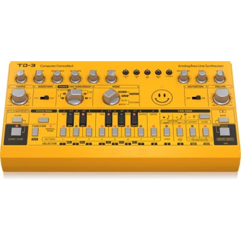 Behringer TD-3-AM Analoger Bass-Line-Synthesizer mit VCO, VCF, 16-stufigem Sequenzer, Verzerrungseffekten und 16-stimmiger Polykette