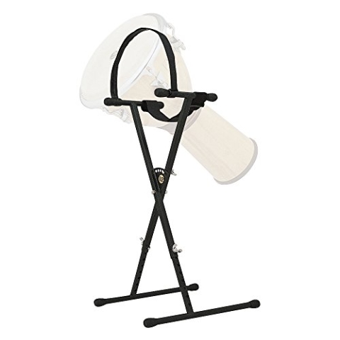 LP Latin Percussion LP729 Djembeständer, X-Frame Ständer, für Djemben 10"-15" Durchmesser, höhenverstellbar 35" - 43", zusammenklappbar