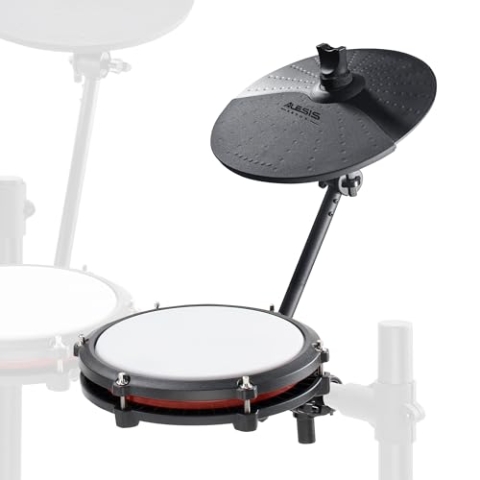 Alesis Drums Nitro Max Expansion Pack – E-Drum Set Erweiterung für Nitro Max Kit mit Mesh Tom Pad, 10" Becken mit Choke und Verbindungskabeln