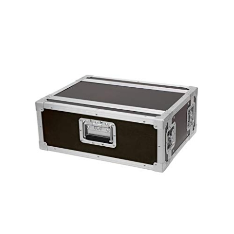 Roadinger Rack Profi, 4 HE, 25 cm tief | PRO Flightcase für 483-mm-Geräte (19") | 2 abnehmbare Deckel | 9 mm mehrschichtig verleimtem Birkenmultiplexholz, dunkelbraun laminiert