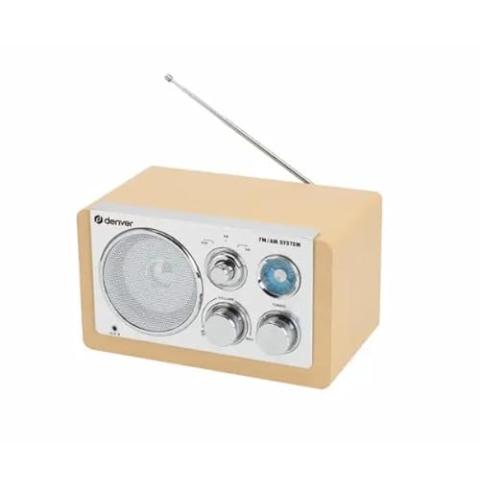 Denver AM/FM-Radio mit AUX-Eingang in hellem Holz