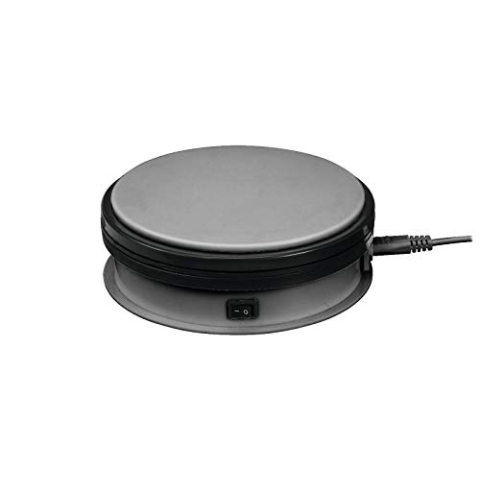 EUROPALMS Drehteller 15cm bis 5kg Silber | Rotierender Teller als Träger