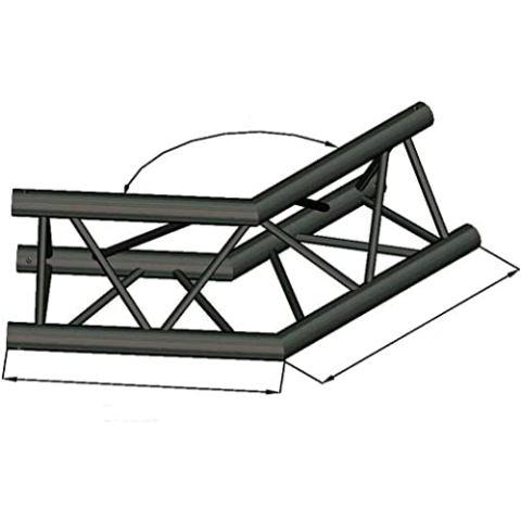 Alutruss Winkel 2-Wege 135 Grad T-Stück für amerikanische Truss Rankgitter schwarz S-Pac 23