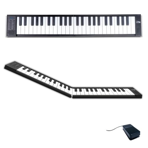 Blackstar FP-49 Touch 49 Tasten, berührungsempfindlich, tragbar, zusammenklappbar, mit USB-MIDI-Controller, mit wiederaufladbarem Akku, Schwarz