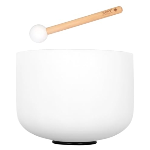 8" Crystal Singing Bowl Frosted 432 Hz G incl. 1 Wood Mallet