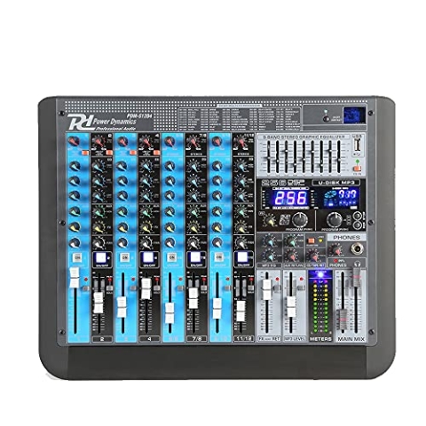 Power Dynamics PDM-S1204 12-Kanal-Mischpult mit MP3, DSP, USB und Bluetooth