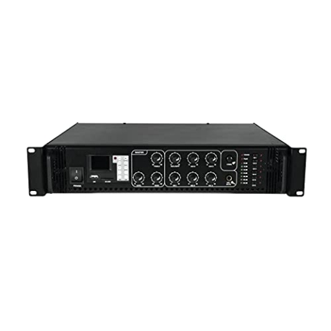 OMNITRONIC MPZ-650.6P Mischverstärker | 6-Zonen-ELA-Mono-Mischverstärker mit MP3-Player & IR-FB, Zonen schaltbar, 650 W