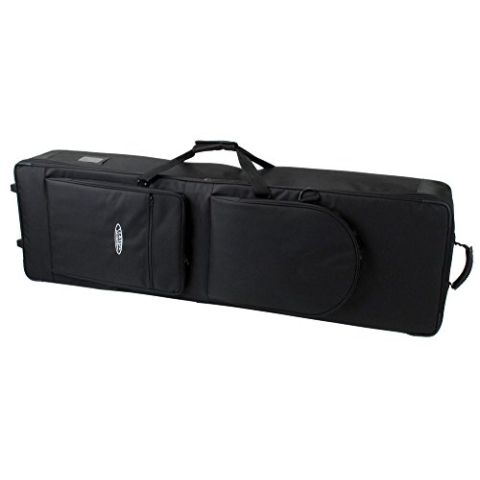 Classic Cantabile Keyboardtasche mit Rollen 115cm schwarz (robuster Gigbag, Innenmaße, 115 x 45 x 15 cm, doppelt gesponnenes und verwebtes Nylongewebe, verklettbarer Tragegriff, 2 große Außentaschen)