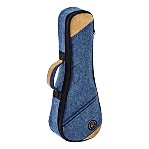 Ortega Guitars Ukulele Soft Case - Tasche für Soprano Ukulele - Höhe 55 cm - Breite 19 cm - Baumwolle / Leinen, Blau (OSOCAUK-SO-OC)