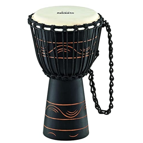 Nino Percussion Moon Rhythm Djembe - Großes Musikinstrument für Kinder ab 4 Jahren - Durchmesser 8 Zoll - Mahagoni, Natur (NINO-ADJ4-S)