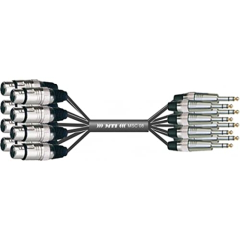 MUSIC STORE Studio Multicore/Eco 8, 3 m XLR-Kl, Analoge Multicore Kabel, 8 Symmetrische Leitungen, MTI Tour-Line Stecker, Schwarz