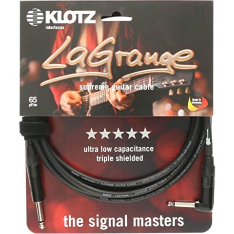 KLOTZ LaGrange - supreme gitarren kabel, mit sehr geringer Kapazität, dreifach geschirmt (9, gerade-gewinkel, nickel kontakt)