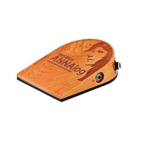 Ortega Guitars Analoge Stomp Box – Bass Effektpedal für Gitarristen, Singer, Songwriter – Analoges Percussion Sample – Kirschholz, Natur (ANNAlog)