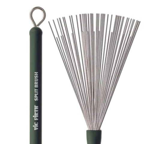 Vic Firth Wire Split Brush - Retractable - Green Handle