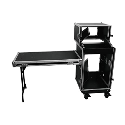 ROADINGER Spezial-Stage-Case Profi mit Rollen | Bühnen-Flightcase mit integriertem Tisch