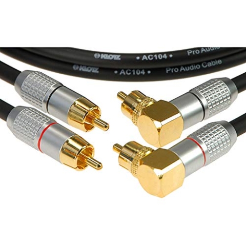 Klotz HighEnd Cinch Dualkabel Winkel Goldkontakte, 0,3 m, ALPA003