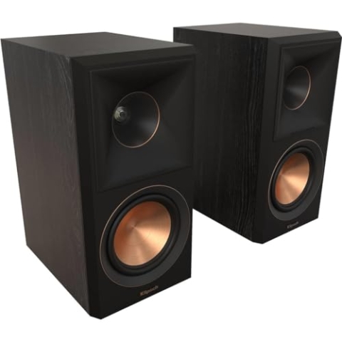 Klipsch Reference Premiere RP-500M II Bücherregal Lautsprecher Paar mit größerem 90° x 90° Hybrid Tractrix® Hupe, 1 cm Hochtöner, 13,3 cm Kerametallic Tieftöner Ebenolz