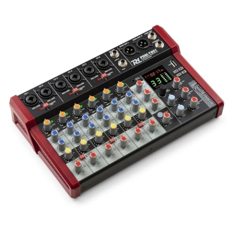 Power Dynamics PDM-Y801 8-Kanal Audio Mixer High Quality Mischpult Bluetooth, 48V Phantom Power, Soundboard PC, USB MP3 Audiomischpult Studio, Aufnahmen, 99 DSP Effekte, 24bit, 48kHz, Klinke, XLRY