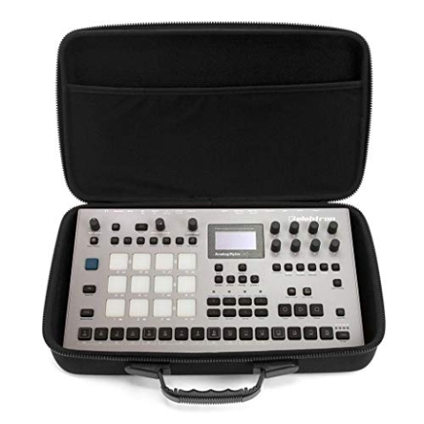 Analog Cases Pulse Case für Elektron Analog Rytm, Analog Four MKII & vergleichbare Drum Copmuter/Sampler (Transporttasche aus langlebigem, geformtem Eva/Nylon, robuster Gummitragegriff), Schwarz