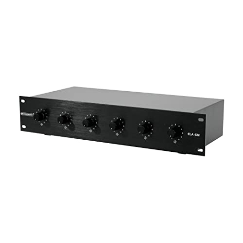 OMNITRONIC ELA 6M-Zonen LS-Regler 30W sw | 6-facher ELA-Lautstärkersteller mit 24-V-Pflichtempfangsrelais