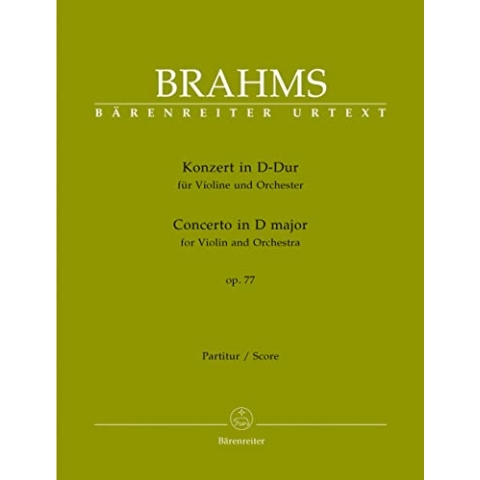 BARENREITER BRAHMS JOHANNES - KONZERT IN D-DUR FüR VIOLINE UND ORCHESTER OP. 77 - VIOLIN UND ORCHESTRA