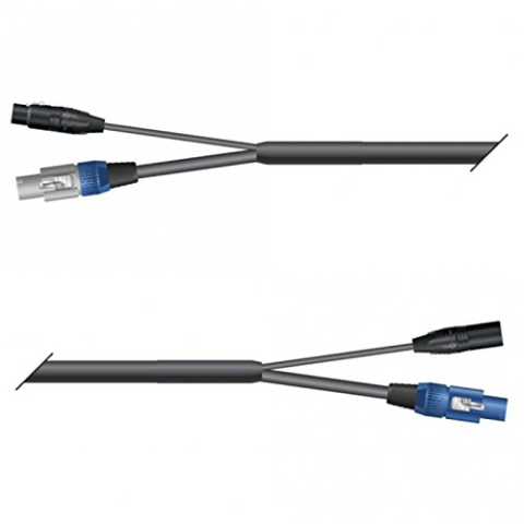 Sommer Cable Monolith Kombi Netz + DMX 0,5m NC3FXX/MXX-Powercon grau/blau