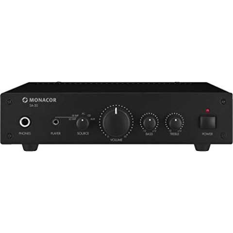 MONACOR SA-50 Kompakter Universal Stereo-Verstärker schwarz, 254620