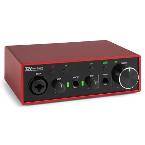 Power Dynamics PDX11 USB Audio Interface für Streamer, Podcaster – Profi Audio Mixer, – XLR Interface mit Mikrofonvorverstärker, Air-Modus & +48V Phantomspeisung - Aufnahmegerät Musik für Tonstudio
