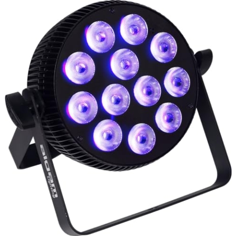 ALGAM LIGHTING - SLIMPAR 1210 HEX - LED-Projektor – 12 x LED 10 W RGBW, Bernstein und UV – IP20 – 225 x 70 x 220 mm