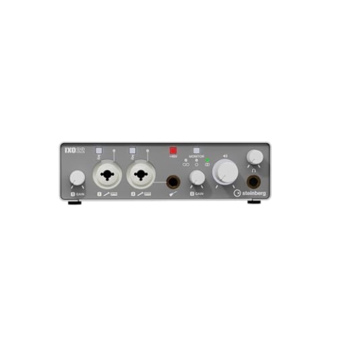 Steinberg IXO22 2 x 2 USB 2.0 Audio-Interface mit zwei Mikrofonvorverstärkern, inklusive Cubase AI und Cubasis LE Software-Paket, Weiß