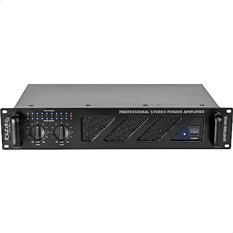 Ibiza - AMP300-MKII - Professioneller PA-Verstärker 2x240W mit RCA/Klinken-Eingängen und Speakon/Borne-Ausgängen - 19" Rackfähig - Schwarz